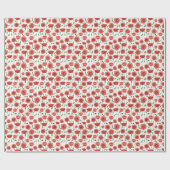 Rode papavers en lieveheersbeestjes cadeaupapier (Vlak)