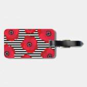 Rode papavers en strepen - Monogrammen Bagagelabel (Achterkant horizontaal)