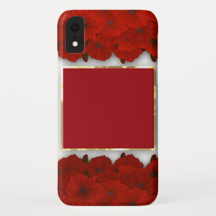 Rode papavers floreren lijst wit patroon Case-Mate iPhone case