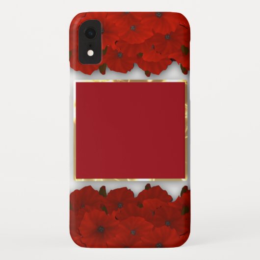 Rode papavers floreren lijst wit patroon Case-Mate iPhone case (Achterkant)