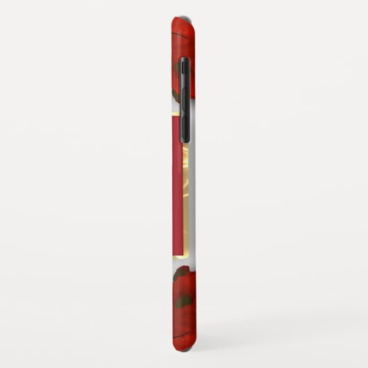 Rode papavers floreren lijst wit patroon Case-Mate iPhone case (Achterkant/links)