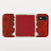 Rode papavers floreren lijst wit patroon Case-Mate iPhone case (Achterkant (horizontaal))