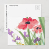 Rode papavers in June Post Kaart (Voorkant / Achterkant)