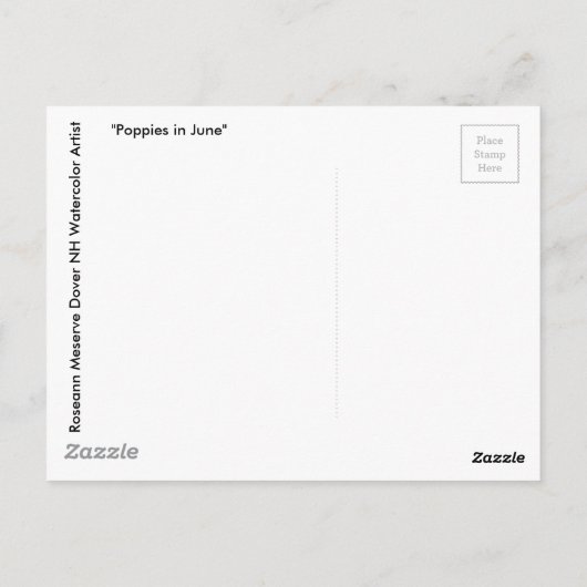 Rode papavers in June Post Kaart (Achterkant)