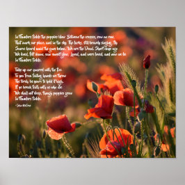 Rode papavers, in Vlaanderen Fields gedicht Poster