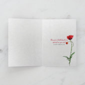 rode papavers met cattailsverjaardag kaart (Binnen)