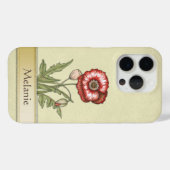 Rode papavers met naam of monogram Case-Mate iPhone case (Achterkant (horizontaal))