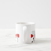 Rode papavers op een rij espresso kop (Achterkant)