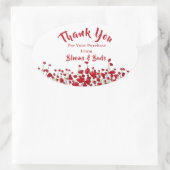 Rode papavers ovale sticker (Tas)