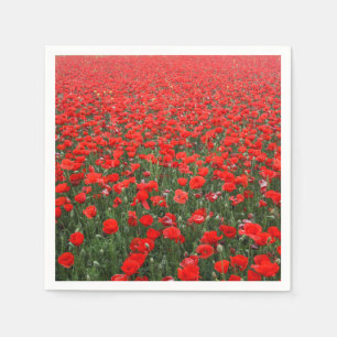 Rode papavers servet