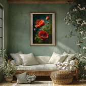 Rode papavers -  stijl poster