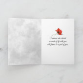 Rode papavers sympathie voor grijs kaart (Binnen)