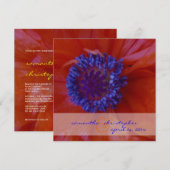 Rode papavers/trouwuitnodigingen kaart (Voorkant / Achterkant)