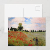 Rode papavers van Monet - papavervrije veldparasol Briefkaart (Voorkant / Achterkant)