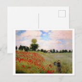 Rode papavers van Monet - papavervrije veldparasol Briefkaart (Voorkant / Achterkant)