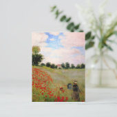 Rode papavers van Monet - papavervrije veldparasol Briefkaart (Staand voorkant)
