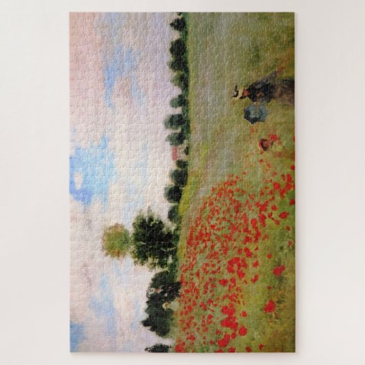 Rode papavers van Monet - papavervrije veldparasol Legpuzzel (Verticaal)