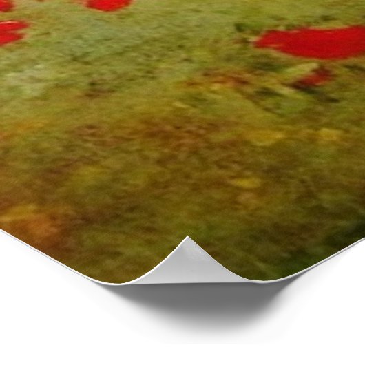 Rode papavers van Monet - papavervrije veldparasol Poster (Hoek)