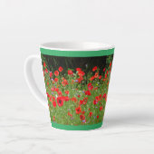 Rode papavers veld gesneden. Green Latte Mok (Linkerhoek)