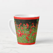 Rode papavers veld gesneden. Red Latte Mok (Linkerhoek)