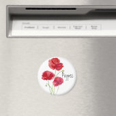 Rode papavers - Waterverf Magneet (Insitu (Vaatwasser))