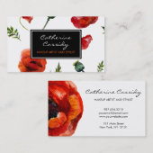 Rode papavers, zwarte en witte Floral, Makeup arti Visitekaartje (Voorkant / Achterkant)