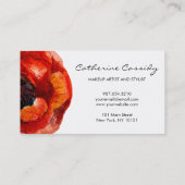 Rode papavers, zwarte en witte Floral, Makeup arti Visitekaartje (Achterkant)