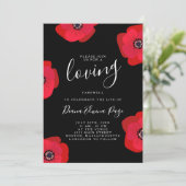 Rode papavers - Zwarte herdenking van het leven Kaart (Staand voorkant)