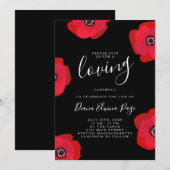 Rode papavers - Zwarte herdenking van het leven Kaart (Voorkant / Achterkant)