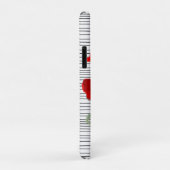 Rode papaverstrepen zwart-wit Case-Mate iPhone case (Achterkant/rechts)