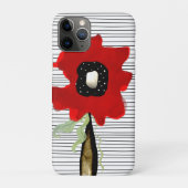 Rode papaverstrepen zwart-wit Case-Mate iPhone case (Achterkant)