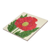 Rode papavertegel tegeltje (Zijkant)