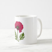 Rode papavertekening 3 koffiemok (Voorkant rechts)