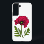 Rode papavertekening 3 samsung galaxy hoesje<br><div class="desc">Handgetrokken vectorillustratie van een rode papaverbloem</div>