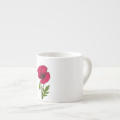 Rode papavertekening espresso kop (Voorkant rechts)