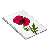 Rode papavertekening notitieboek (Rechterzijde)