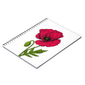 Rode papavertekening notitieboek (Linkerzijde)