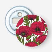 Rode papavertuin 2 button flesopener (Voorkant)