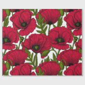 Rode papavertuin 2 cadeaupapier (Vlak)