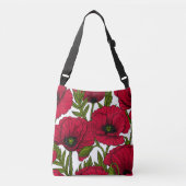 Rode papavertuin 2 crossbody tas (Voorkant)