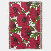 Rode papavertuin 2 deken (Voorkant Verticaal)