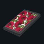 Rode papavertuin 2 drievoud portemonnee<br><div class="desc">Vectorpatroon gemaakt van met de hand getrokken papavers.</div>