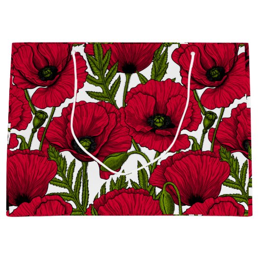 Rode papavertuin 2 groot cadeauzakje (Voorkant)