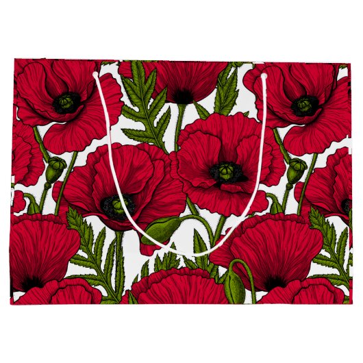Rode papavertuin 2 groot cadeauzakje (Achterkant)
