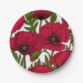 Rode papavertuin 2 papieren bordje (Voorkant)