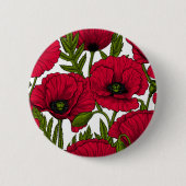 Rode papavertuin 2 ronde button 5,7 cm (Voorkant)
