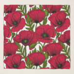 Rode papavertuin 2 sjaal<br><div class="desc">Vectorpatroon gemaakt van met de hand getrokken papavers.</div>