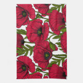 Rode papavertuin 2 theedoek (Verticaal)