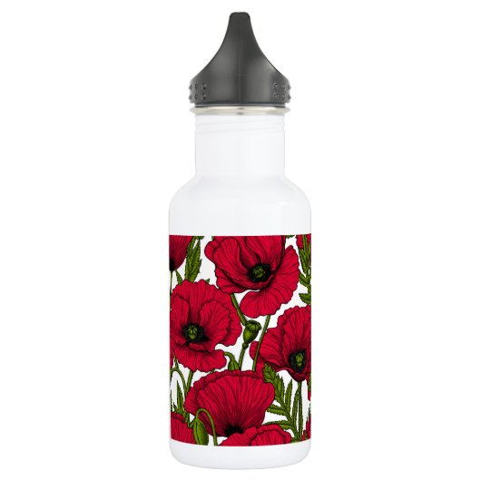 Rode papavertuin 2 waterfles  (Links)