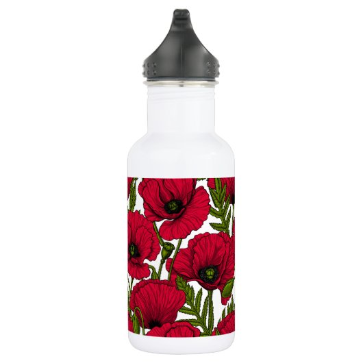 Rode papavertuin 2 waterfles  (Rechts)